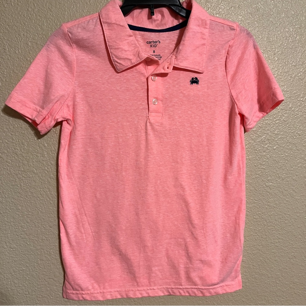 Carter’s Kids Boy’s Size 8 Coral Short Sleeve Polo Shirt